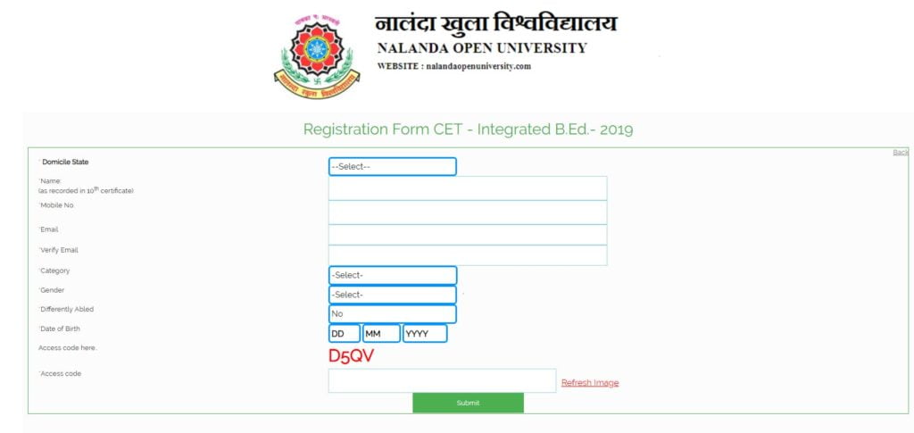Bihar CTET Exam for 4 Year Integrated B.Ed Course