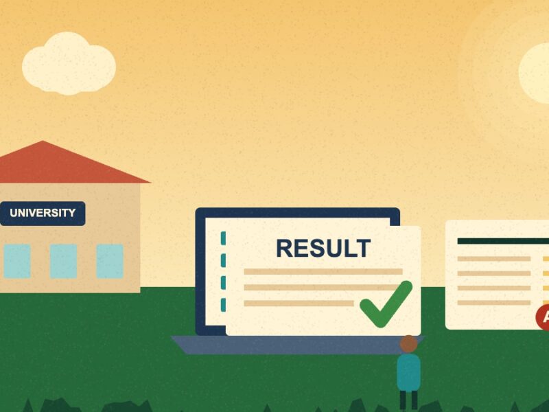 BRABU result illustration with a laptop showing a result page