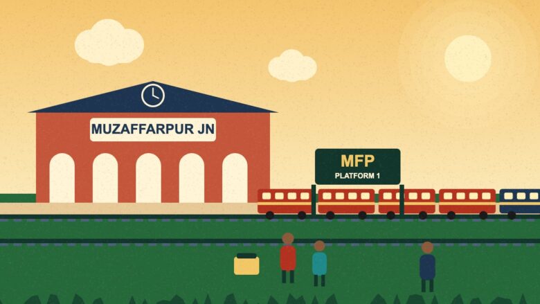 Muzaffarpur Junction station illustration with the MFP platform board